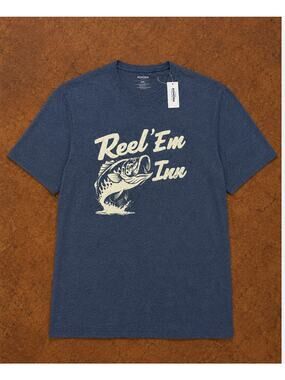 Sonoma Reel 'Em In Tuna Fishing Graphic T-Shirt Men's XXL Blue Heather NWT